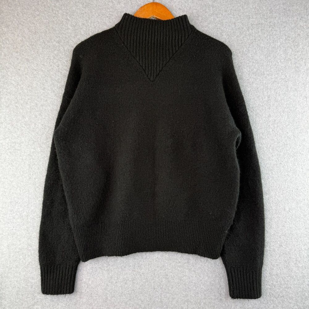 Madewell Black Dillion Mock-Neck Wool Alpaca Blend Sweater Preppy Slouchy Cozy S
